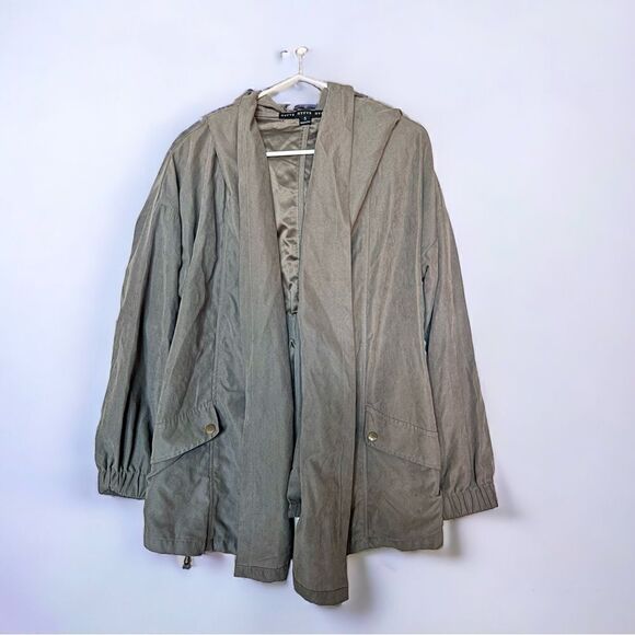 Hyfve Hyfve Hyfve Women Army Green duster coat Pocket Zipper Streetwear Jackets - Picture 1 of 5